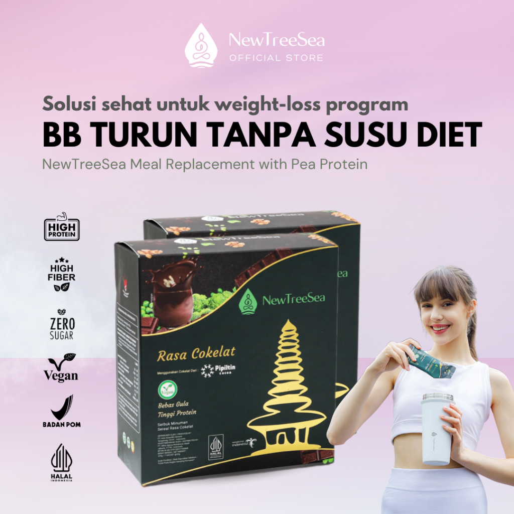 

Newtreesea Meal Replacement - Meal Replacement - 1 Box Bebas Gula - Tinggi Protein - Halal & BPOM