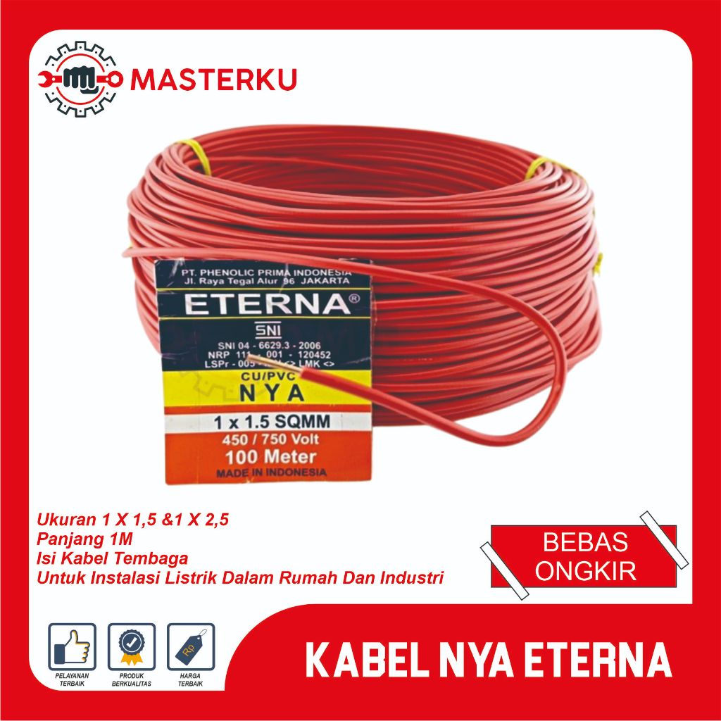 Kabel NYA ETERNA /Kabel Listrik / Kabel TV / Kabel Internet / Kabel Data/ Kabel CCTV