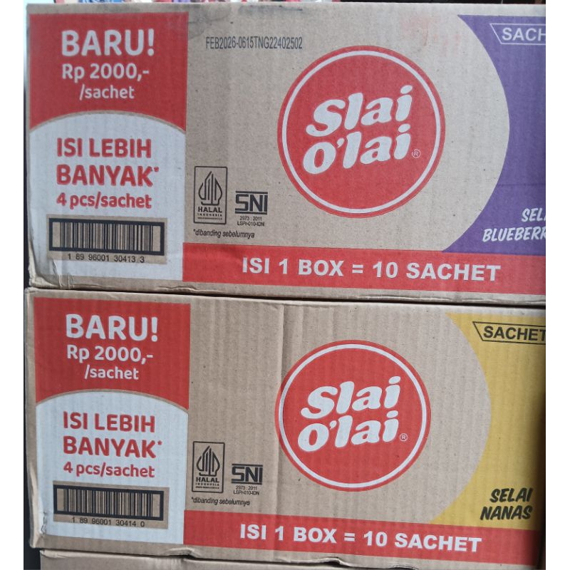 

BISA MIX RASA BISKUIT SLAI O'LAI SELAI NANAS,SELAI BLUEBERRY 1 dus isi 12 box,1/2 dus isi 6 box