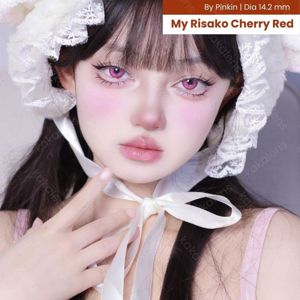 Softlens My Cupid Cosplay Risako Cherry Red 15mm PinkinPlus Natural Lens / Softlen My Cupid Cosplay 