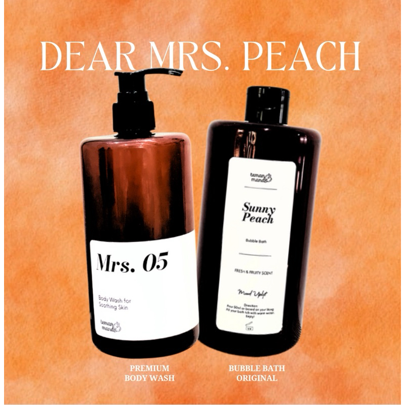 DEAR MRS PEACH BUNDLE TEMAN MANDI | Body Wash Mrs 05 Bubble Bath Sunny Peach Sabun Mandi Busa