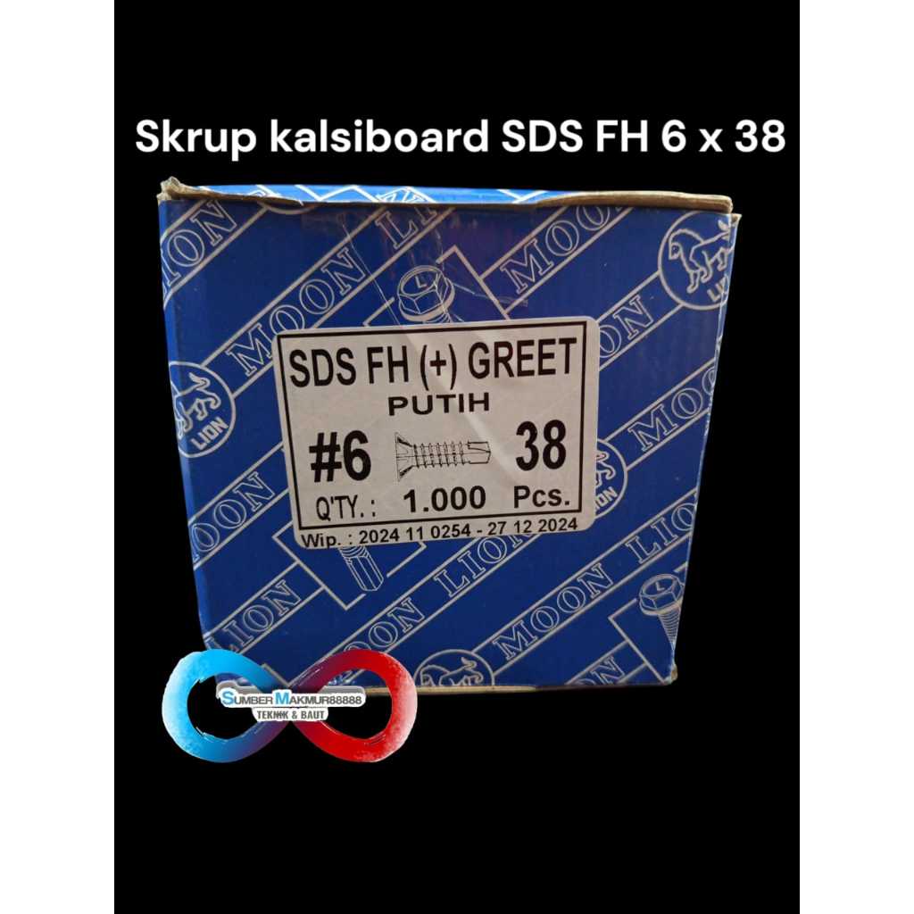 BOX - Sekrup GRC / Kalsiboard SDS FH GREET 6x38 ISI 1000 pcs