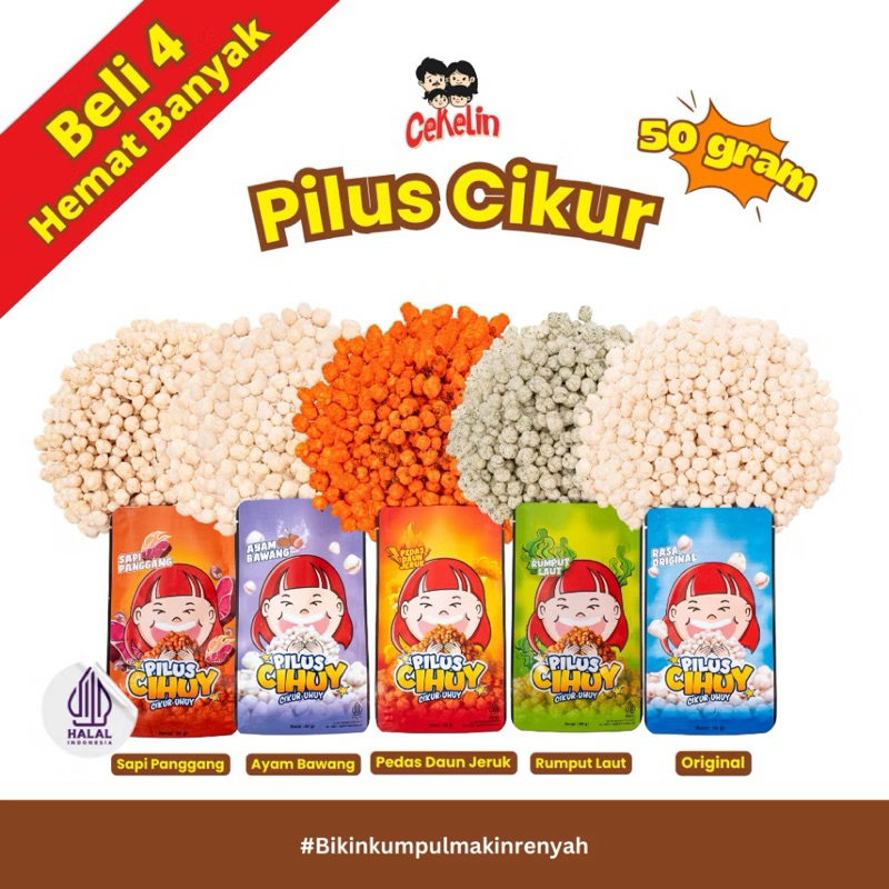 

Cemilan Pilus - Isi 50gr Beli 4 Hemat Banyak