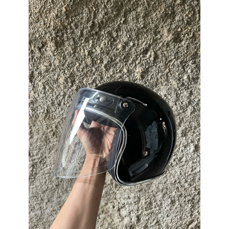 Helm Polos Bogo Retro Custom List Chrome Anti Silau