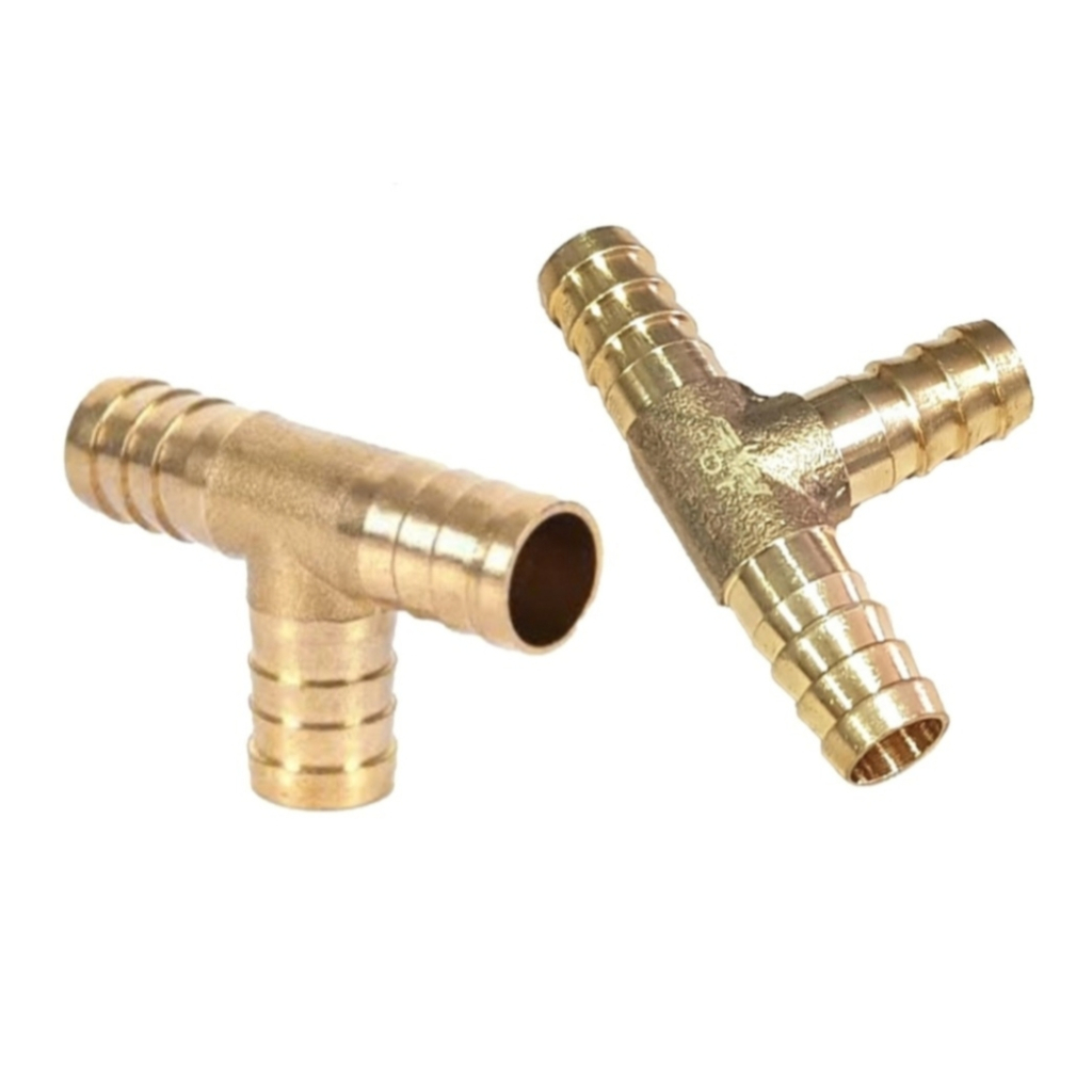 Nepel Tee Cabang 3 T Konektor Kuningan / Sambungan Regulator Selang Gas