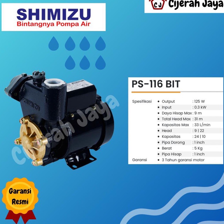 Flash POMPA AIR SHIMIZU PS116 BIT  PS116BIT  PS 116BIT GANTI PS128  POMPA AIR SHIMIZU MANUAL