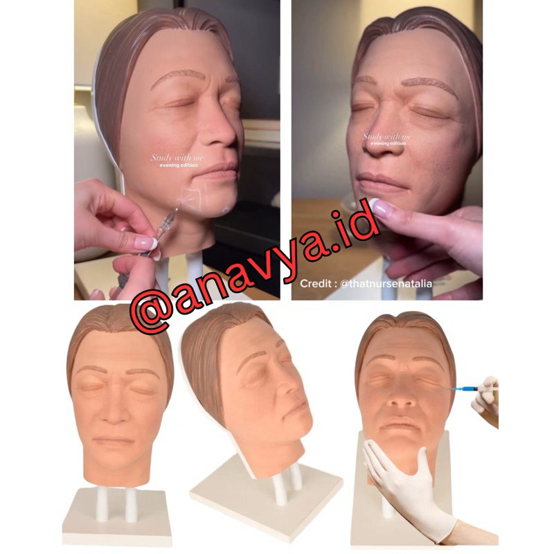 Mannequin Head Silicone training patung kepala manekin silikon medis estetik aeshtetic dummy boneka 