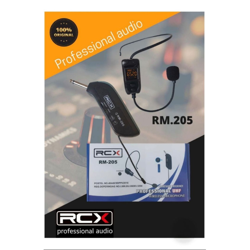 RCX RM-217/205 MIC WIRELESS MICROPHONE TAMPA  KABEL MIC BANDO KLIP ON ORIGINAL