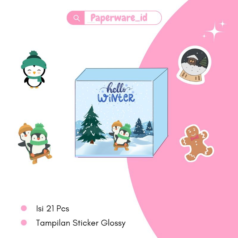 

sticker tema winter / sticker dekorasi tema musim dingin / stiker dekorasi lucu