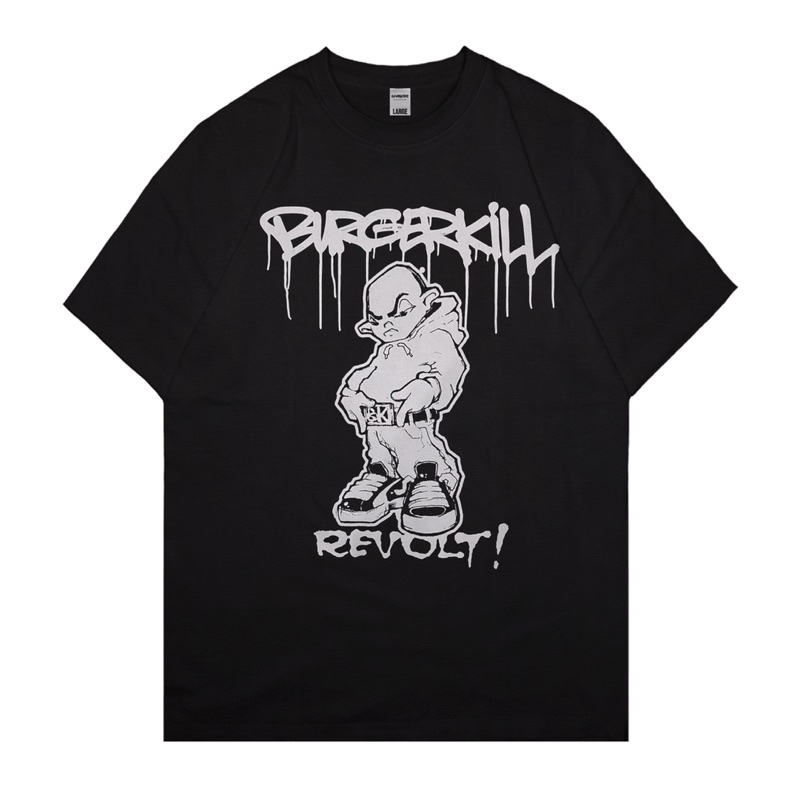 Xtrememerch Burgerkill "96 Hardcore" Merch Katun Print M-XL Boxy Fit T Shirt Original Kaos