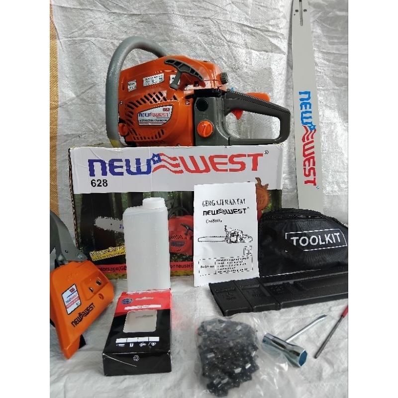 Mesin CHAINSAW 628 BAR 24 INCH NEW WEST Mesin SENSO TIPE 628 BAR 24" NEW WEST Mesin GERGAJI KAYU 60c