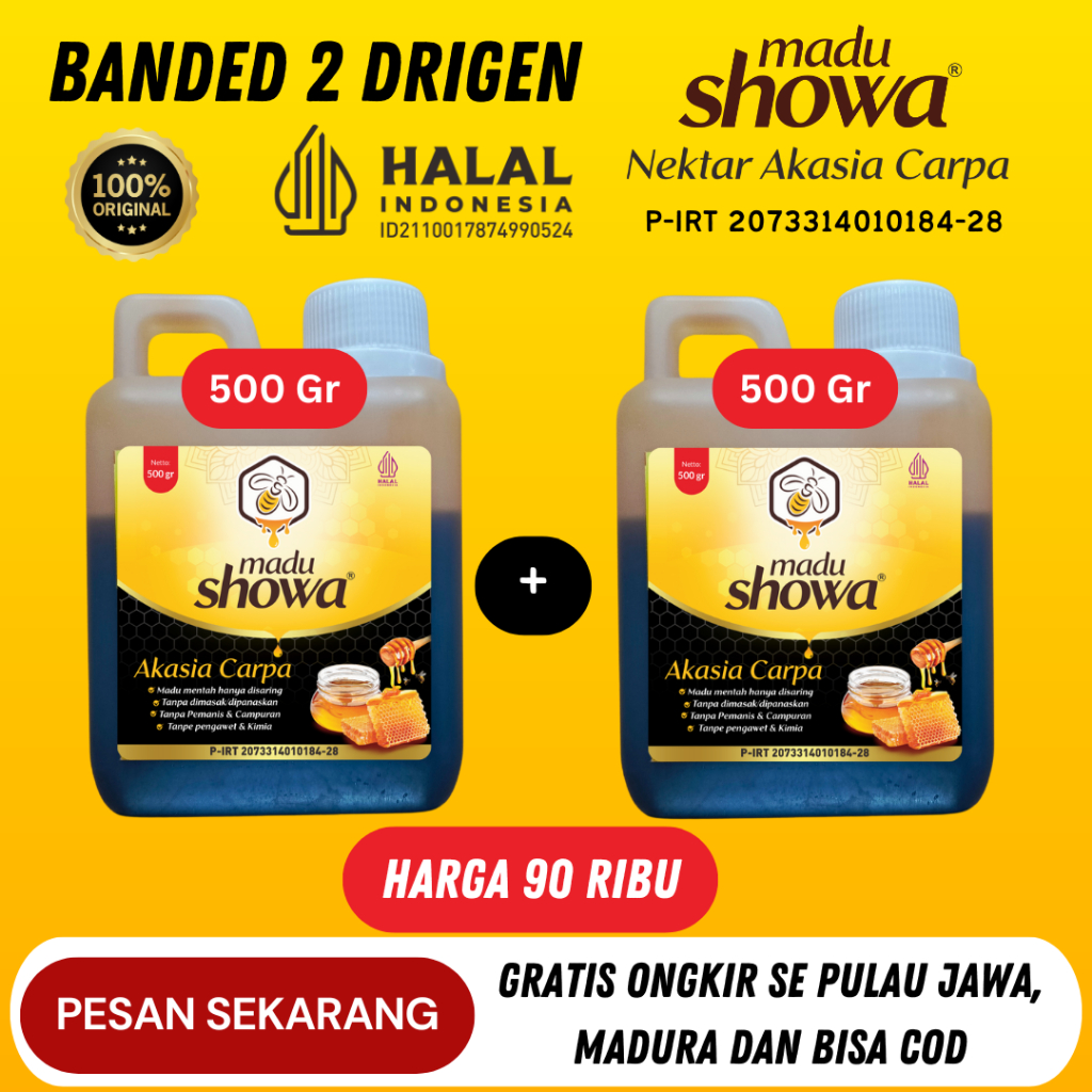 

Madu Showa Akasia 500 Gram Beli 1 Gratis 1, 100 % ASLI