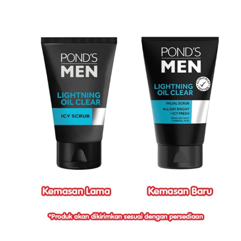 Pond's Men Pria Pembersih Wajah Scrub Untuk Kulit Berminyak / Sabun Cuci Muka Pria 100gr