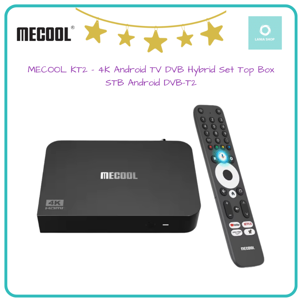 MECOOL KT2 - 4K Android TV DVB Hybrid Set Top Box - STB Android DVB-T2
