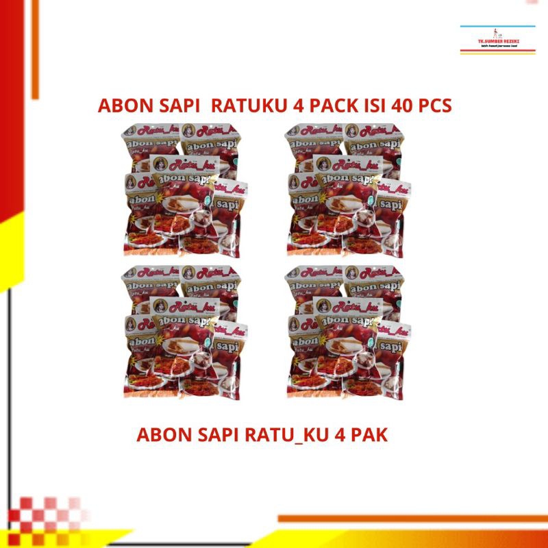 

[PAKET HEMAT ISI 4] Abon Sapi Ratu_ku 4 Pack Isi 40 Pcs 100 Gram PROMO MURAH