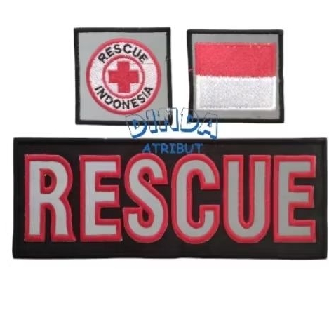 Logo Bordir Rescue Satu Set Logo Perekat