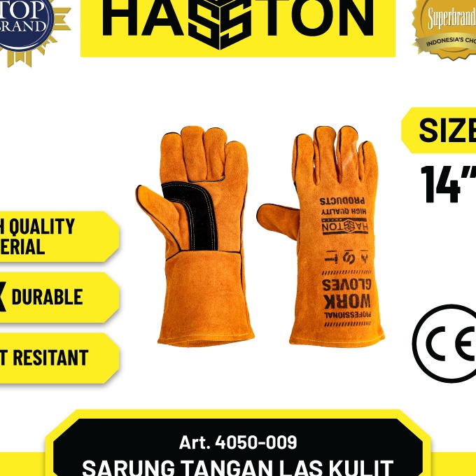 Gratis Hasston Sarung Tangan Kulit  Safety Gloves 45