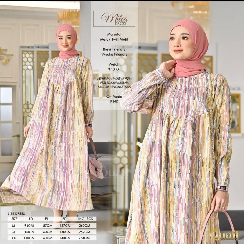 milea dress quail gamis