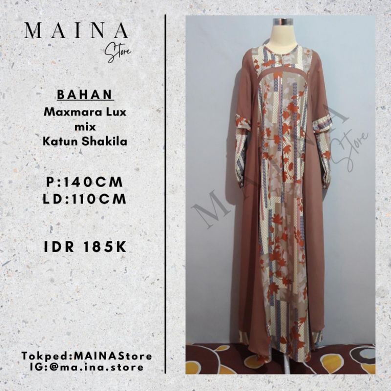 Long dress, gamis lebaran, baju muslim wanita sisa kuning kunyit