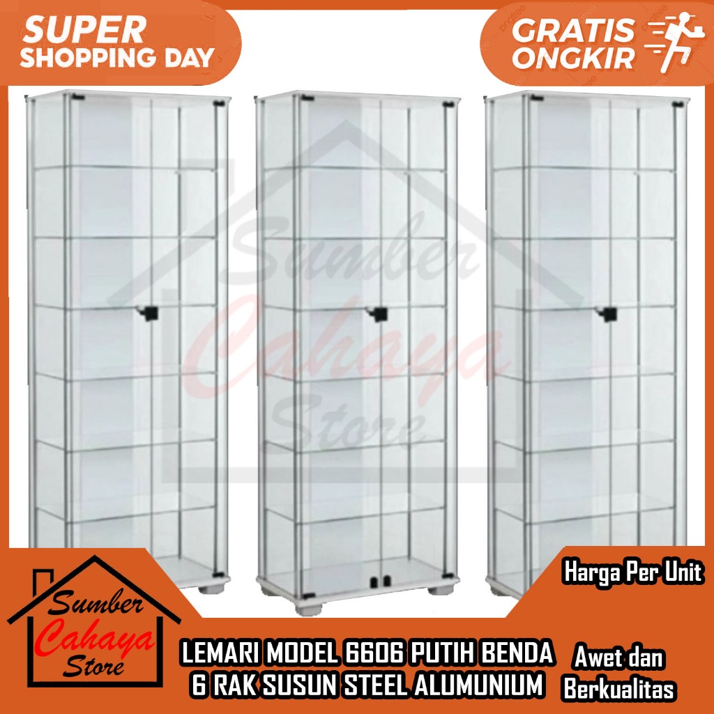 [Instant] Lemari Hias Model 6606 Penyimpanan Menghemat Tempat Menyimpan Barang Benda Pajangan Hias H