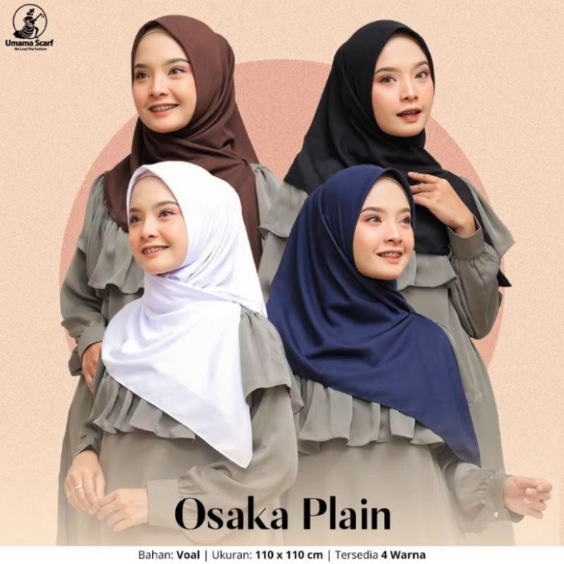 Umama Scarves Hijab Jilbab Kerudung Polos Hitam Segi Empat Jahit Tepi Empat Sisi