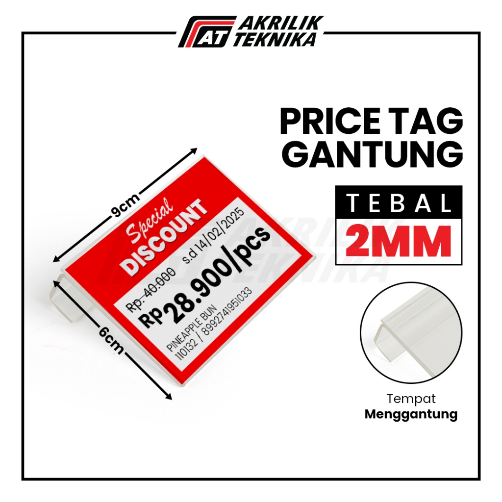 

Akrilik Price Tag Display Harga Gantung Rak Display