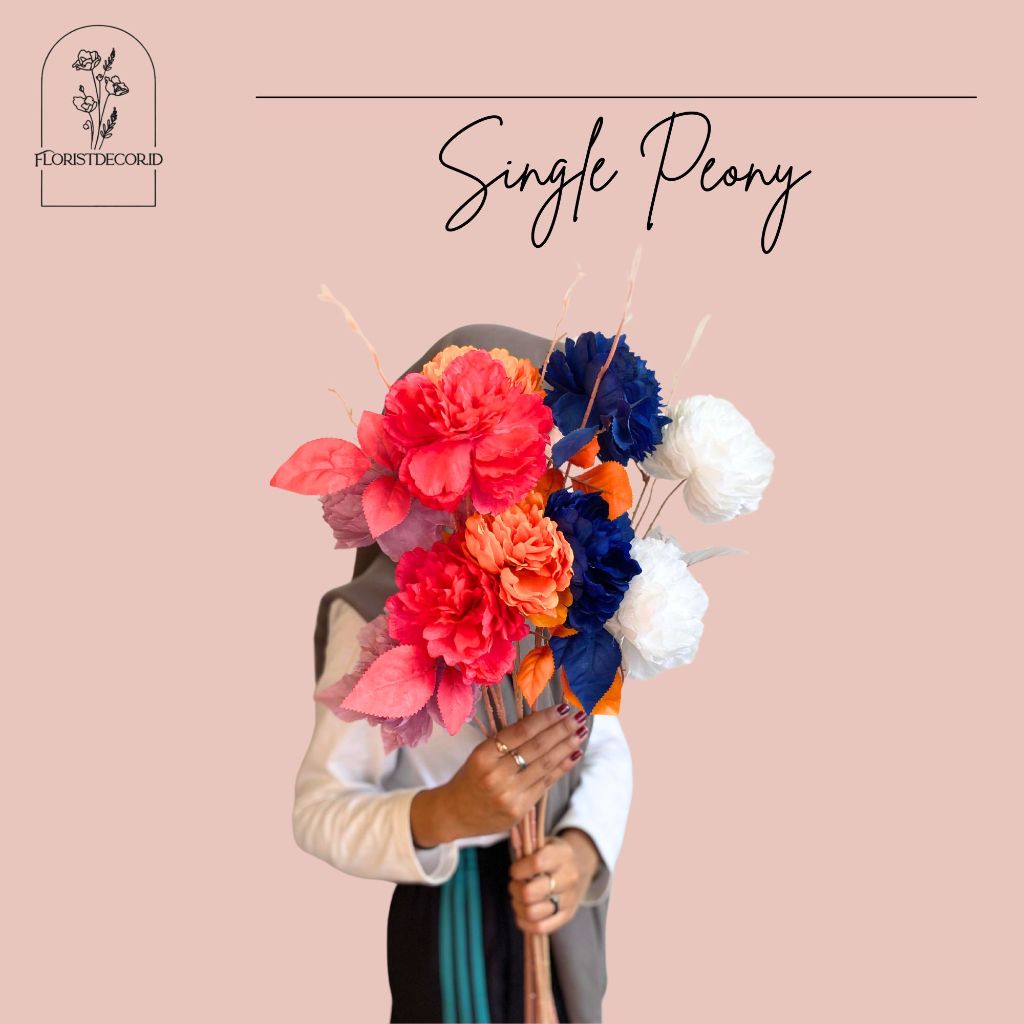 BUNGA PEONY 2 KEPALA BESAR 12 CM PEONY ARTIFICIAL FLOWER DEKORASI PERNIKAHAN BUNGA MAWAR ROSE FLOWER