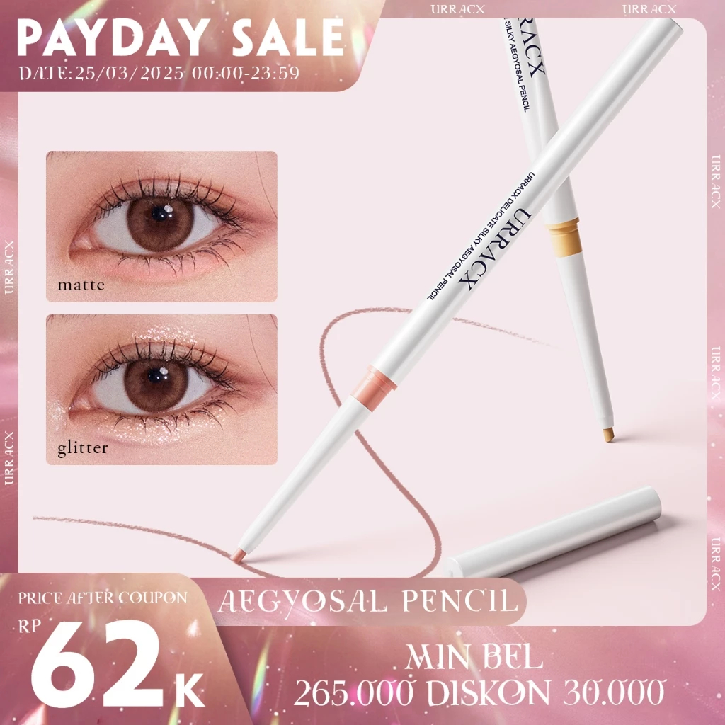 URRACX Aegyosal Pencil Highlighter Eyeshadow 3D Glitter Aegyosal Liner Memperbesar Mata Waterproof T
