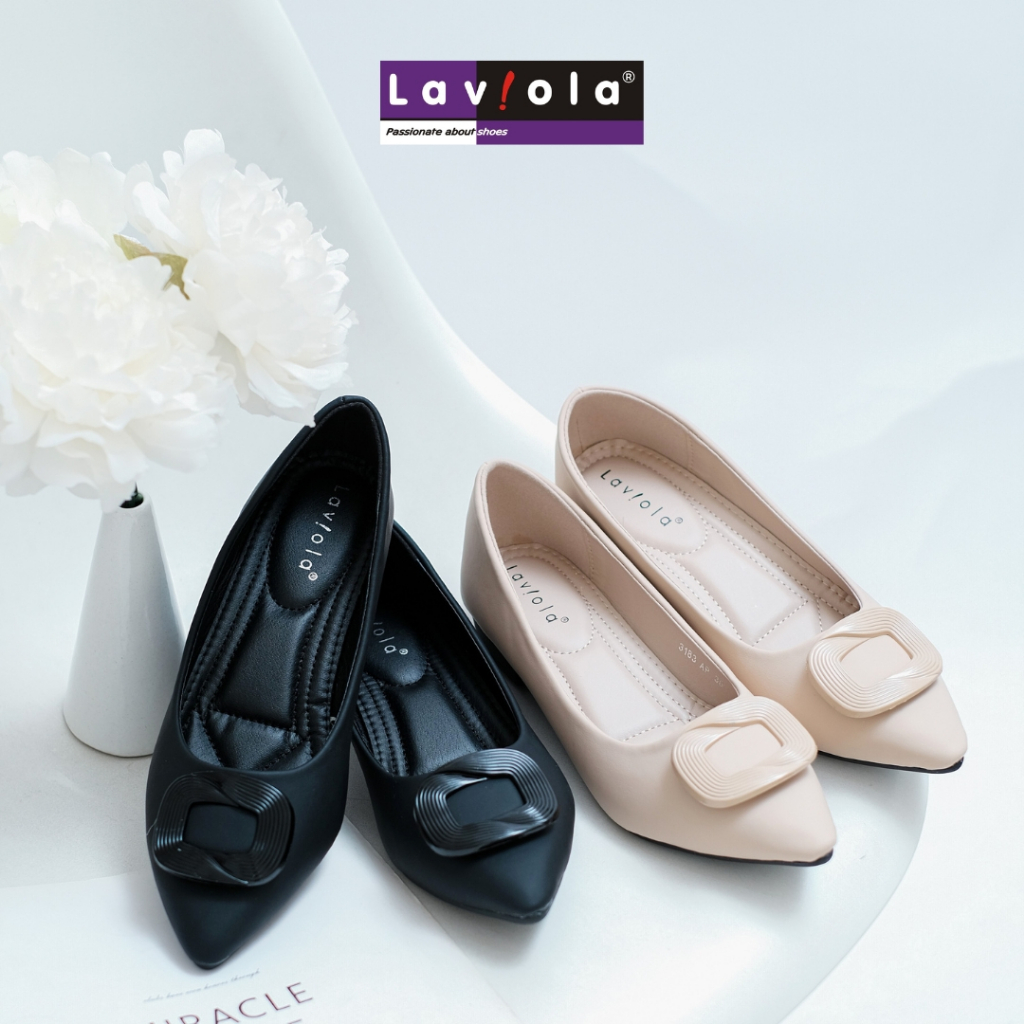 Laviola 3183 LST - Sepatu Pantofel Wanita Hak Kotak 2cm