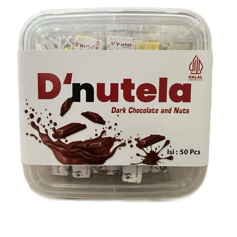 

COKELAT VIRAL D’NUTELA DARK CHOCOLATE AND NUTS | D’NUTELA COKELAT [1 TOPLES ISI 50 PCS] | COKELAT VIRAL SHOPEE