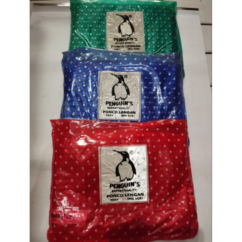Jas Hujan Penguin's Penguin Penguins Poncho Lengan Motif Polkadot Foxy