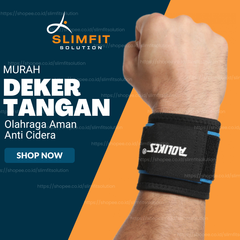 Wrist Bandage Deker Pelindung Pergelangan Tangan Premium Biru Olahraga Pria Wanita Wrist Band Bandag