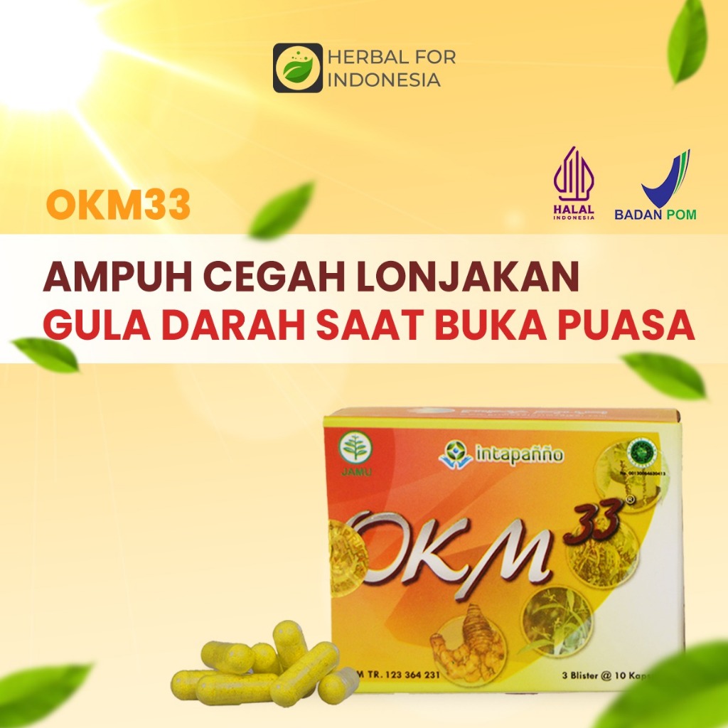 OKM33 Herbal Diabetes 30 Kapsul Original Halal BPOM