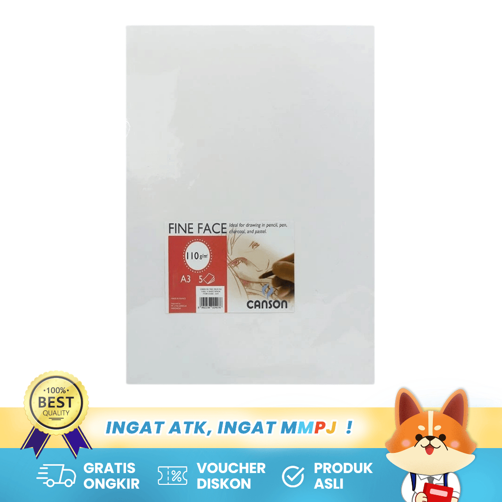 

Canson Fine Face Kertas Menggambar Sketsa Premium - A3 110 Gsm 5 Sheets C01