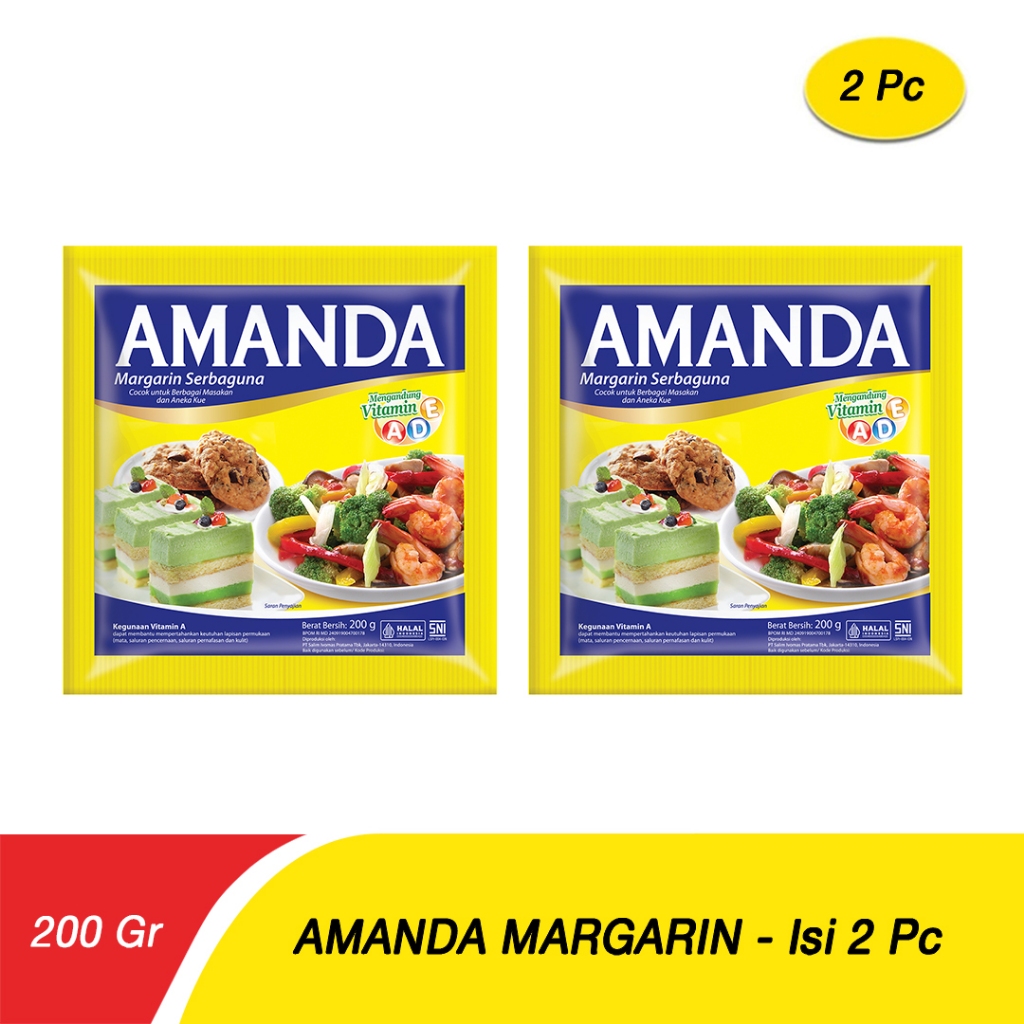 

2 PCS - Amanda Margarine 200 Gr