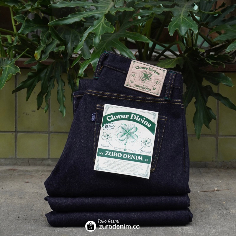 ZURO DENIM - Celana Jeans Raw Denim - Clover Divine 15.5oz Selvedge Denim - Gratis Refresher