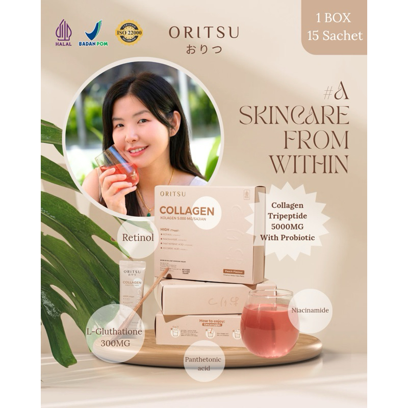 Oritsu Marine Collagen Tripeptide 5000mg Marine Collagen & L-glutathione retinol with PROBIOTIC