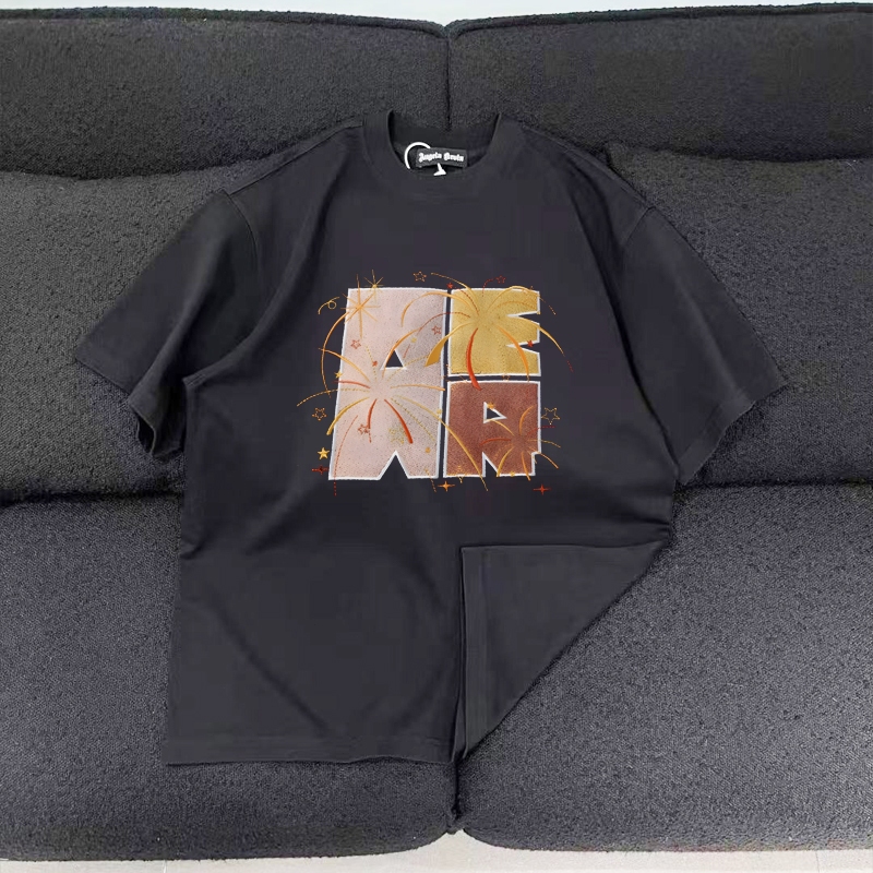 American retro "kembang api" print Kaos Wanita Terbaru 2025|Kaos Cotton Combed 30s|Kaos wanita Distr