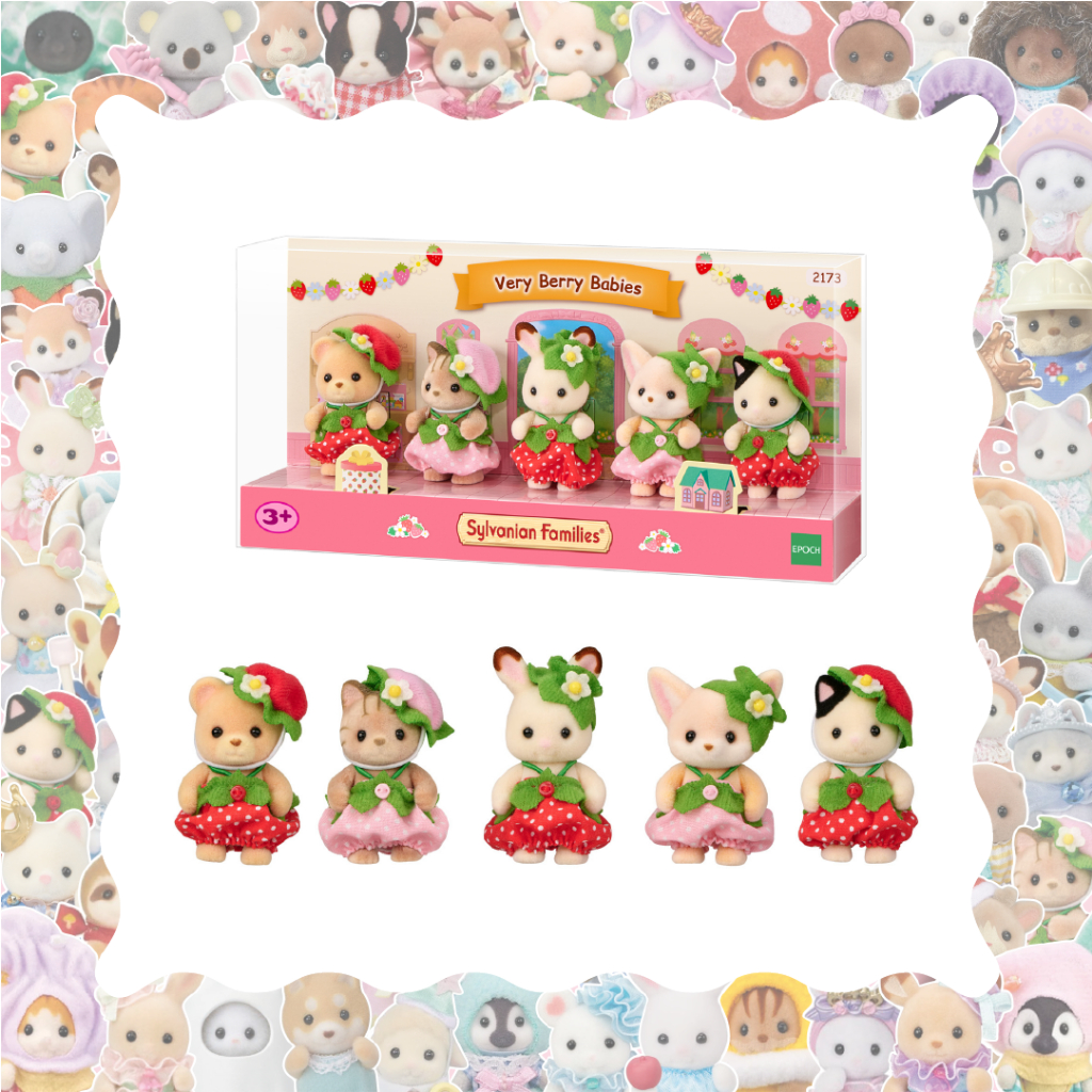 [Ready] Sylvanian Families Very Berry Babies Set New Series - Open Sharing Calico Critters Bear, Str