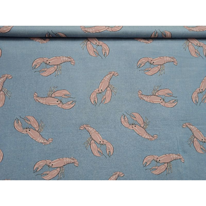 KAIN SOFT DENIM IMPORT MOTIF LOBSTER