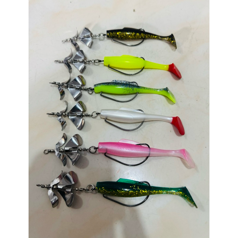 SOFT LURE 10 CM PLUS PROPELLER SIAP PAKAI  SATUAN|| UMPAN CASTING IKAN GABUS TOMAN