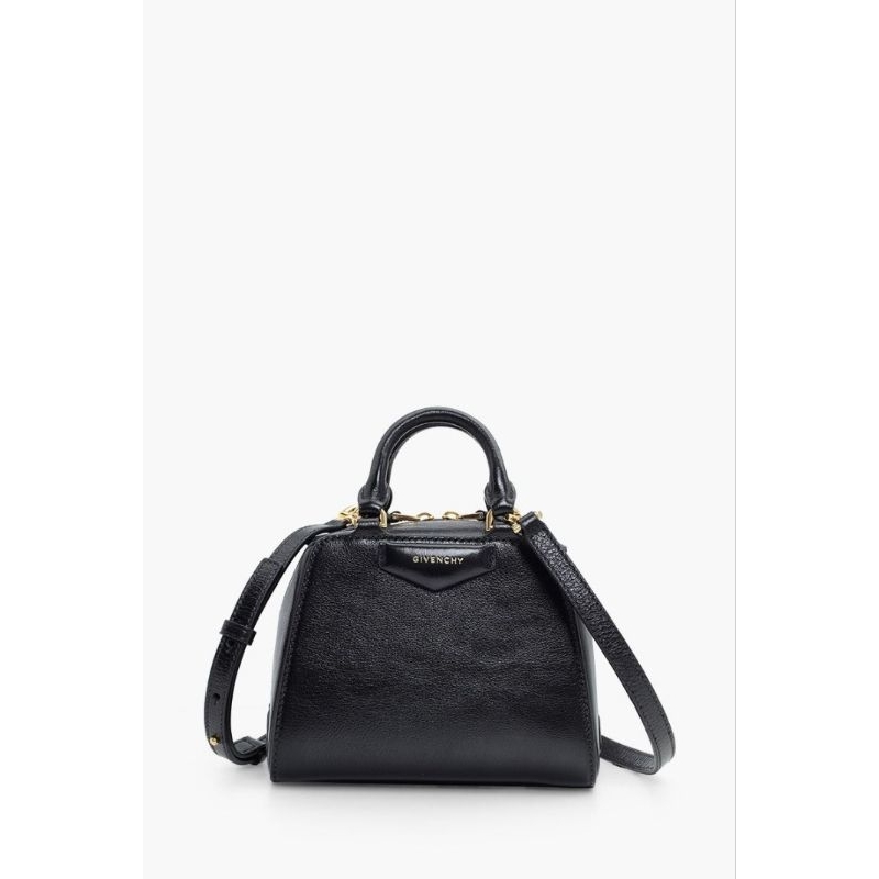 Tas Wanita Nano Black Shiny Buffalo Calfskin Leather With Strap