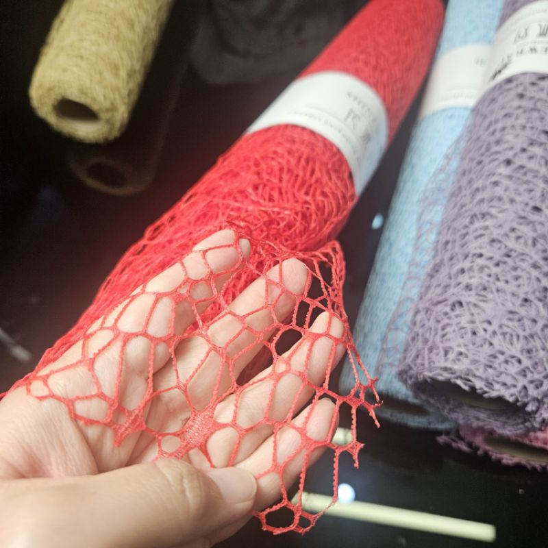 

Flower Wrapping Paper Roll Jaring Spider Mesh Kertas Buket Kain Jaring Roll