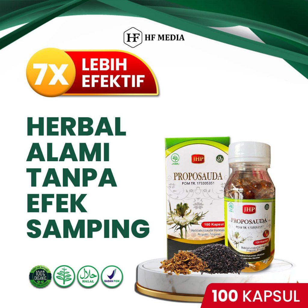 PROPOSAUDA Obat Asam Urat Darah Tinggi Hipertensi Diabetes Kolestrol  - 1 Botol 100 Kapsul