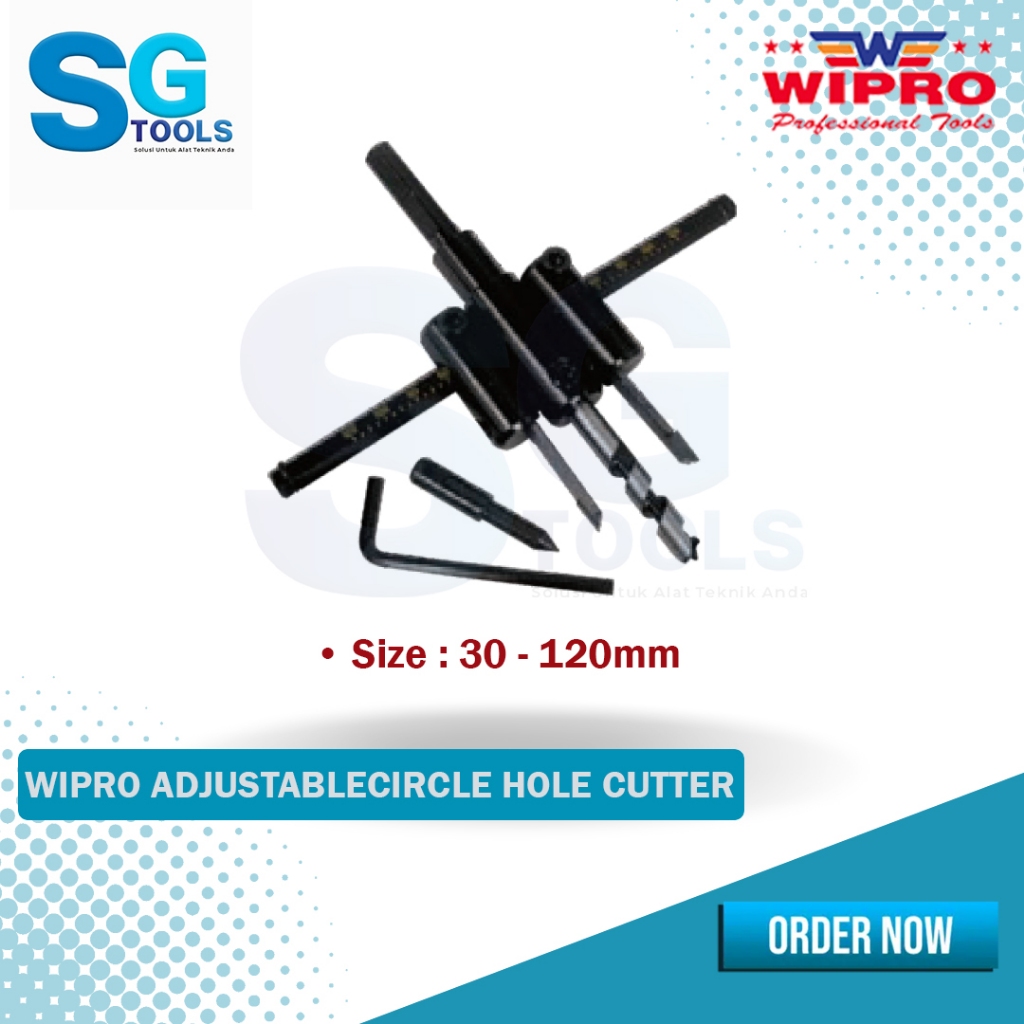 Wipro Mata bor pelubang kayu 12 Cm WP-8347  30-120 - Mata Bor Kayu Jangka 30mm - 120mm Holesaw Jangk