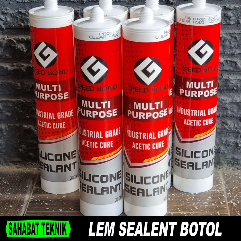 Lem Sealant Asam Botol White / Clear / Black / Coklat 300 ml / Lem Kaca Alumunium / Aquarium