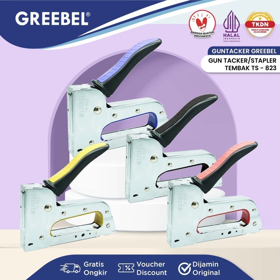 

Staples Jilid Gun Tacker Besar Stapler Tembak Greebel TS-823 Guntacker Pengokot