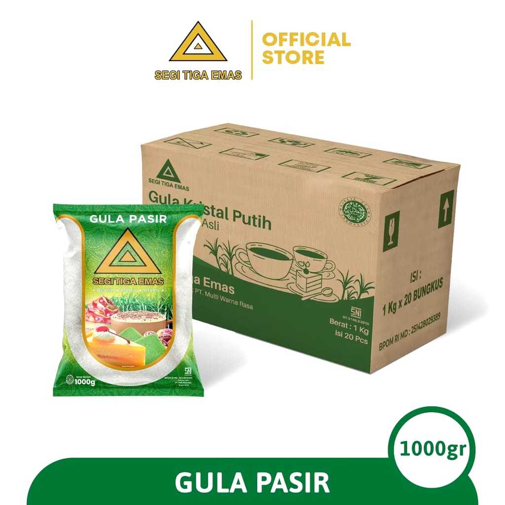 

GULA PASIR SEGI TIGA EMAS 1000gr x 20pcs (DUS)