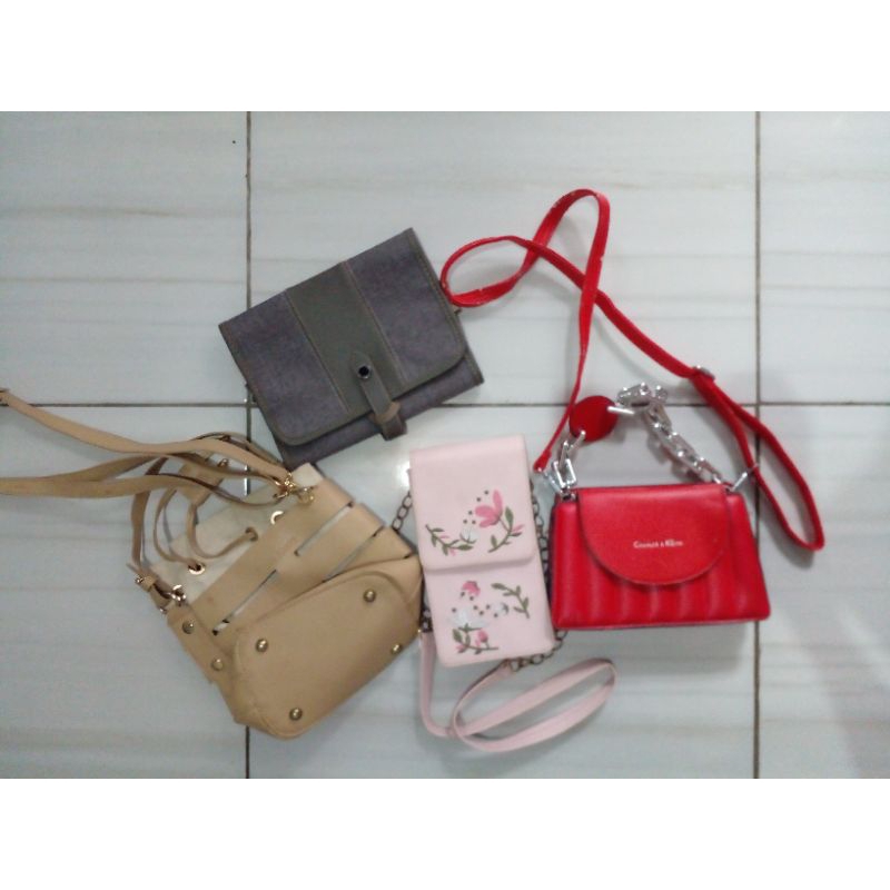 CO tas Hp pink dan tas merah charles n keith