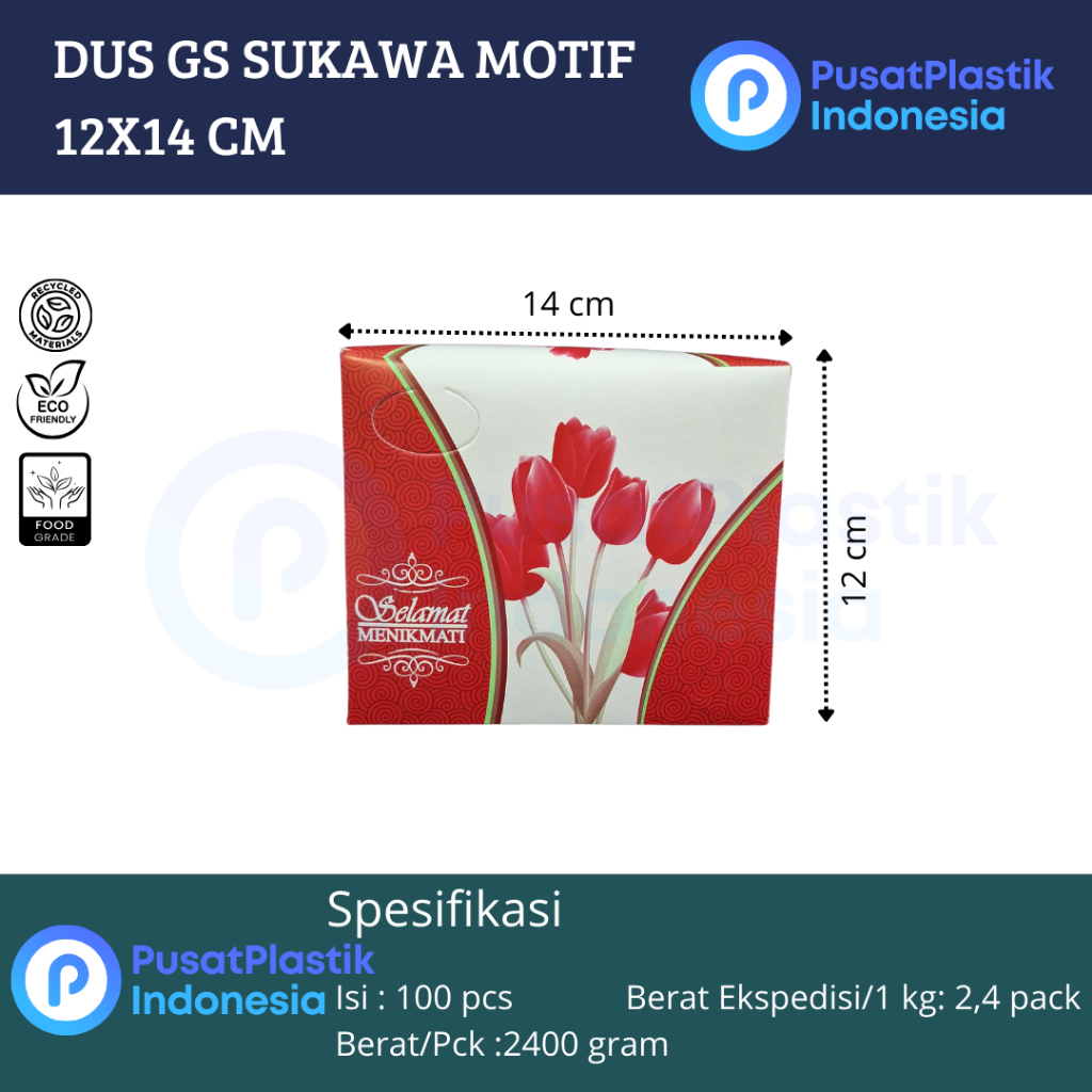 Box Snack 12x14 Dus Kotak Kue Roti Motif Bunga Uk 12 x 14